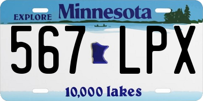 MN license plate 567LPX
