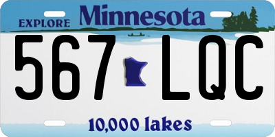 MN license plate 567LQC