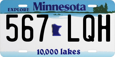 MN license plate 567LQH