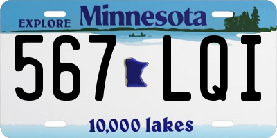 MN license plate 567LQI