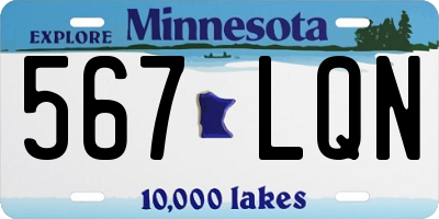 MN license plate 567LQN