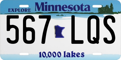 MN license plate 567LQS