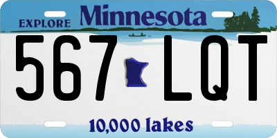 MN license plate 567LQT