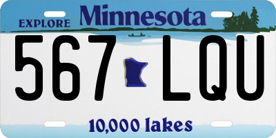 MN license plate 567LQU