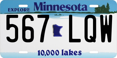 MN license plate 567LQW