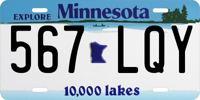 MN license plate 567LQY
