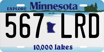 MN license plate 567LRD