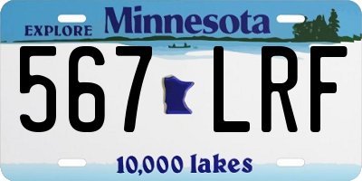 MN license plate 567LRF