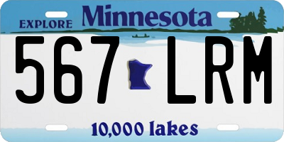 MN license plate 567LRM