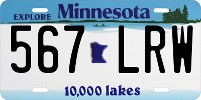 MN license plate 567LRW