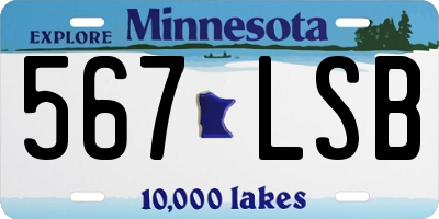 MN license plate 567LSB