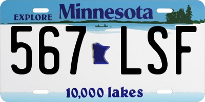 MN license plate 567LSF