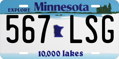 MN license plate 567LSG