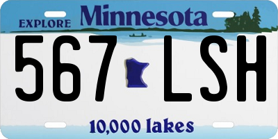 MN license plate 567LSH