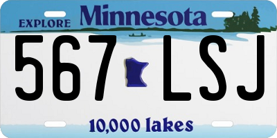 MN license plate 567LSJ