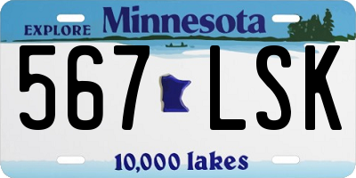 MN license plate 567LSK
