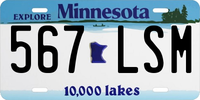 MN license plate 567LSM