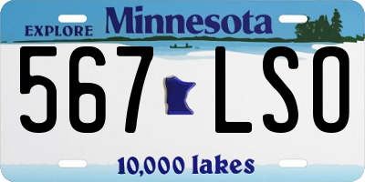 MN license plate 567LSO