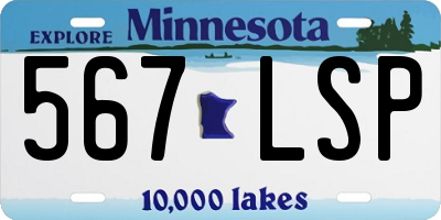 MN license plate 567LSP