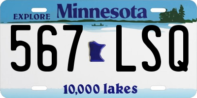 MN license plate 567LSQ
