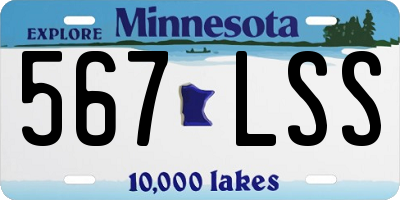 MN license plate 567LSS