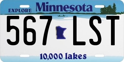 MN license plate 567LST