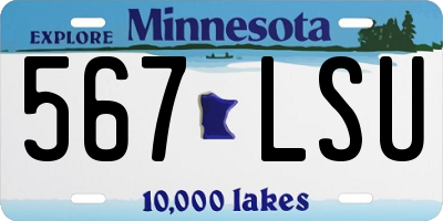 MN license plate 567LSU