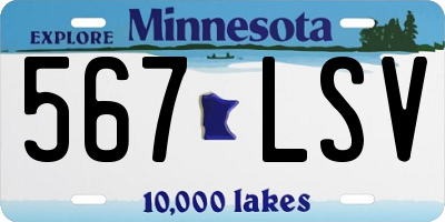 MN license plate 567LSV