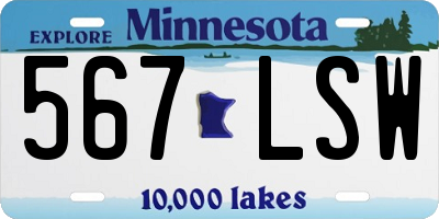 MN license plate 567LSW