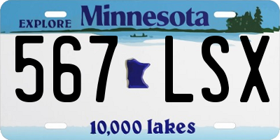 MN license plate 567LSX
