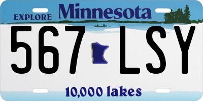 MN license plate 567LSY