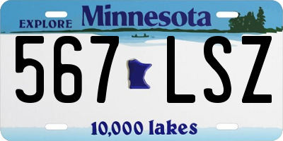 MN license plate 567LSZ