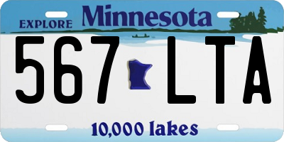 MN license plate 567LTA