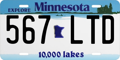 MN license plate 567LTD