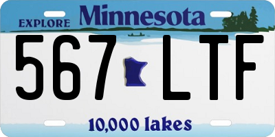 MN license plate 567LTF
