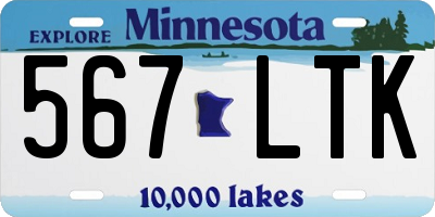 MN license plate 567LTK