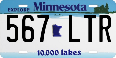 MN license plate 567LTR