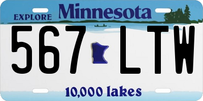 MN license plate 567LTW