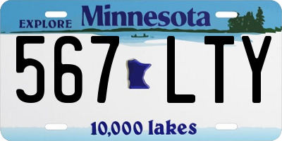 MN license plate 567LTY