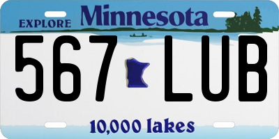 MN license plate 567LUB