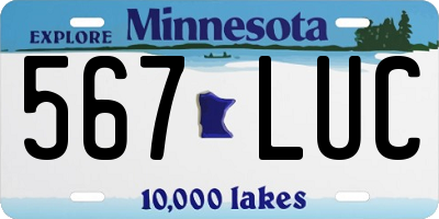 MN license plate 567LUC