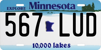MN license plate 567LUD