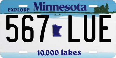 MN license plate 567LUE
