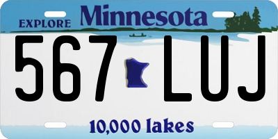 MN license plate 567LUJ