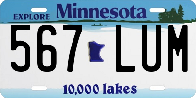 MN license plate 567LUM