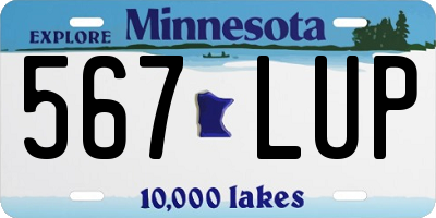 MN license plate 567LUP