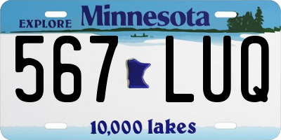 MN license plate 567LUQ