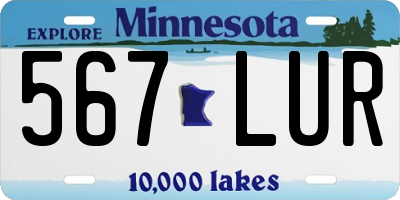 MN license plate 567LUR