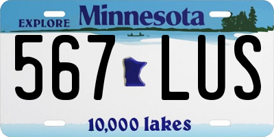 MN license plate 567LUS