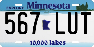 MN license plate 567LUT